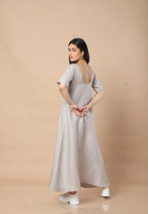 Hemp Deep Back Neck Dress